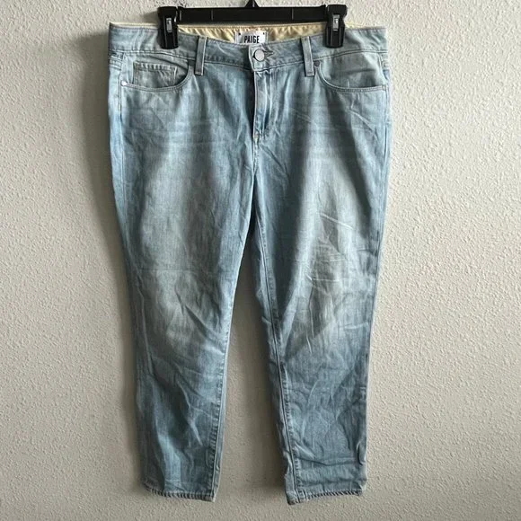 NWT Paige Jimmy Jimmy Crop Light Wash Jeans Size 30 - Picture 2 of 12